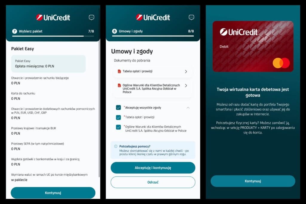 otwarcie konta unicredit krok 5